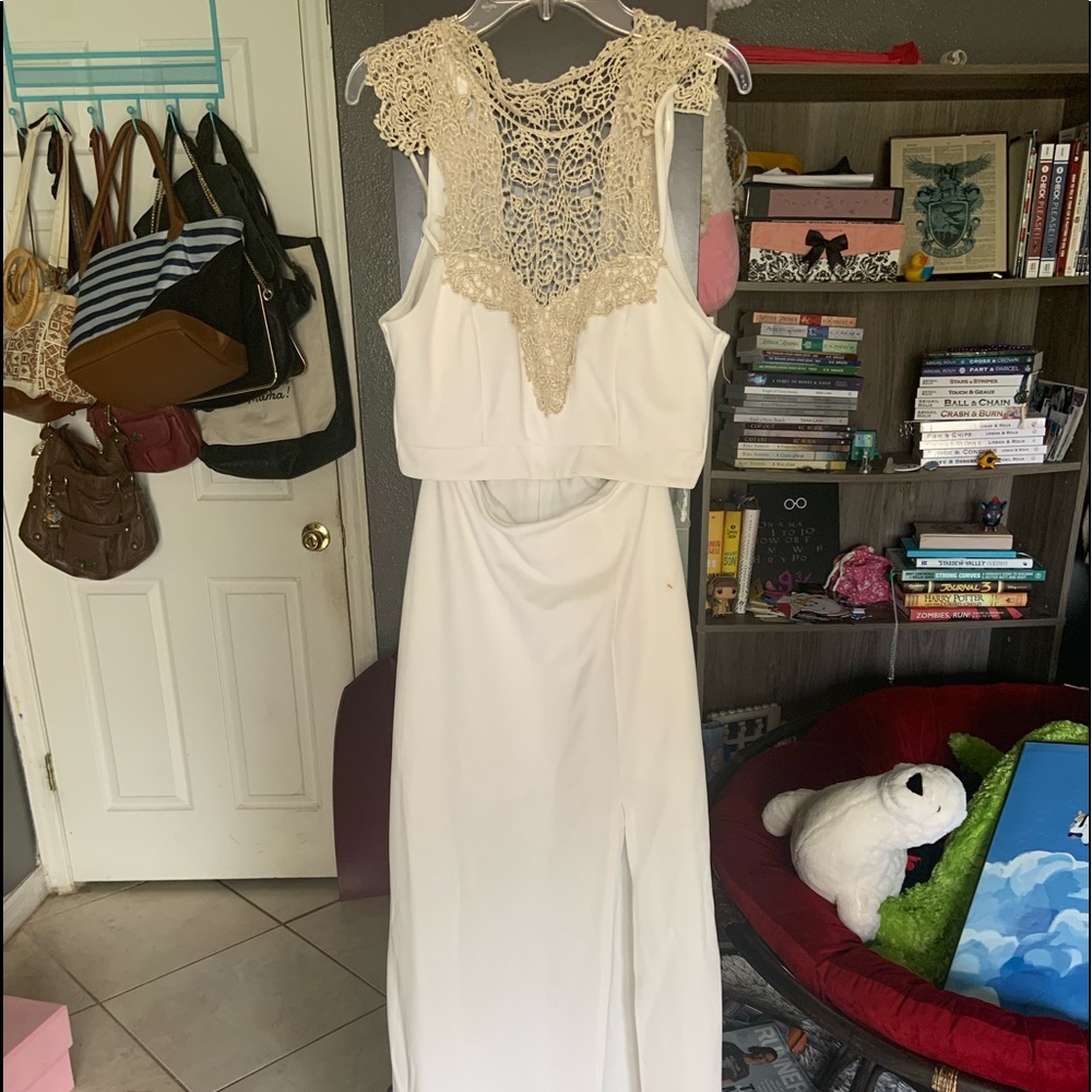 Emerald Sundae off white long dress.